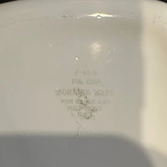 CorningWare set of 2 vintage White and Blue Square Baking Dishes 1 3/4 cup size - Picture 10 of 12